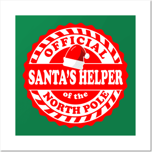 Official Santa's Helper of the North Pole logo design Posters and Art